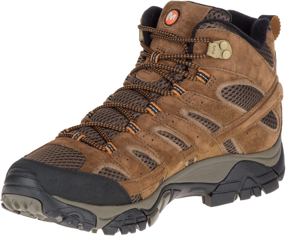 Kozaki Merrell Męskie Brązowe - Moab 2 Mid Waterproof - 492368-TAK